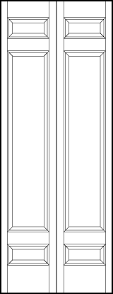 2-leaf bi-fold custom panel interior doors with six sunken panels