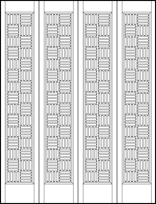 4-leaf bi-fold custom art deco basket weave tambour interior door