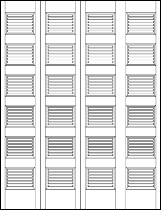 4-leaf bi-fold custom art deco interior doors with six horizontal tambour panels