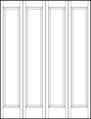 4-leaf bi-fold front entry custom panel doors with two sunken central rectangle panels