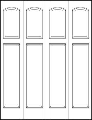 stile and rail interior door with top square with arch and large bottom rectangle sunken panels