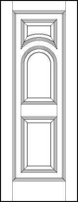 custom stile and rail art deco interior doors with three forced perspective decorative panels