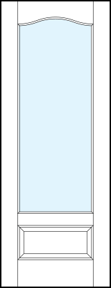 interior glass french doors with slight top arch and raised bottom panel