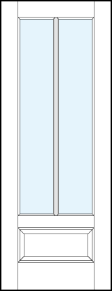 front entry glass french doors with vertical center true divided lites and raised bottom panel