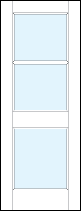 modern front entry french doors with two glass inserts with horizontal center divide and top true divided lites