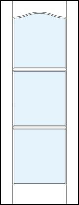 modern interior french doors with three horizontal true divided lites with cathedral arch top