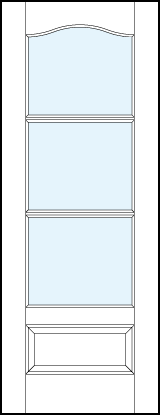 modern interior french doors with three horizontal true divided lites and cathedral arch top