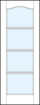 front entry glass french doors with four horizontal true divided lites and cathedral arch top