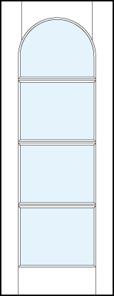 interior glass french doors with four horizontal true divided lites and half circle top