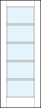 modern interior glass french doors with five horizontal true divided lites