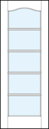 modern interior glass french doors with five horizontal true divided lites and cathedral arch top