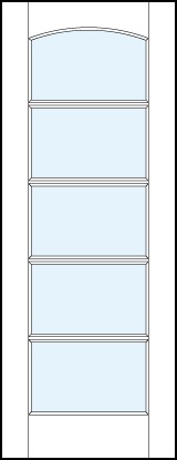 modern interior glass french doors with five horizontal true divided lites and curved arch top