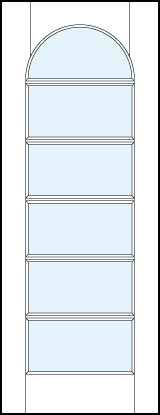 glass center modern interior french doors with six horizontal true divided lites and half circle arch top