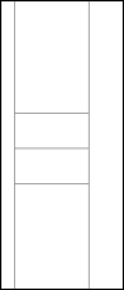 contemporary modern front doors with two small center panels, two large panels top and bottom and asymmetric stiles