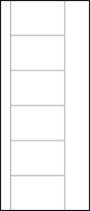 modern contemporary doors interior with six equal sized central panels and asymmetric stiles