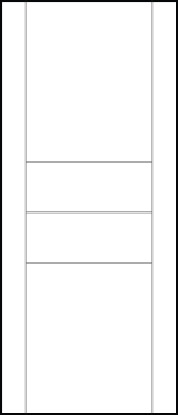 contemporary modern doors interior with two small center panels, two large panels top and bottom and standard stiles