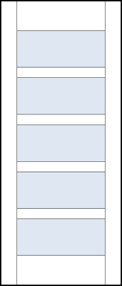 contemporary modern doors interior with five center glass panels, four center rails and standard stiles