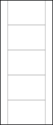 contemporary modern doors interior with five equal sized central panels and standard stiles