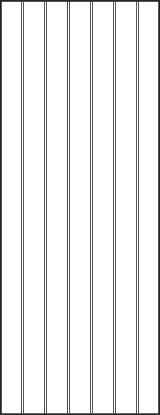 tongue and groove interior door with seven vertical parallel v-groove cuts