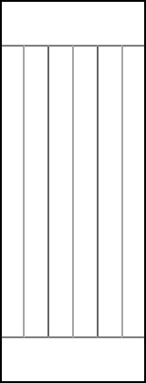 interior door with with wide width vertical planks and top and bottom horizontal rails