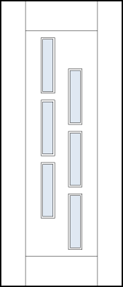 modern contemporary interior doors with six offset rectangle glass panels and wide stiles