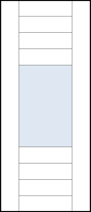 modern contemporary interior doors with eight center stacked rail design with large glass in center and wide stiles