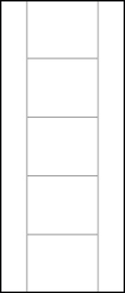 contemporary modern doors interior with five equal sized central panels and wide stiles