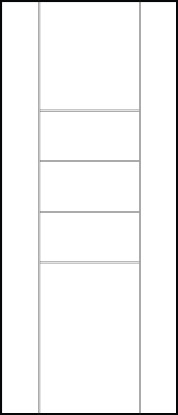 modern contemporary doors front entry with three medium center rails with two large edge panel rails and wide stiles