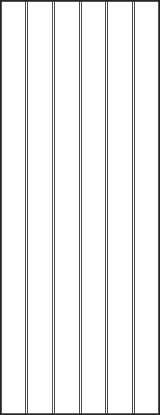 pair of tongue and groove interior doors with six vertical parallel v-groove cuts