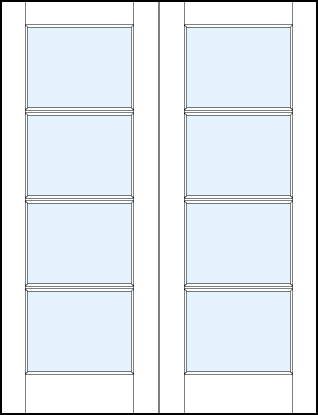 4 lite interior craftsman french double doors
