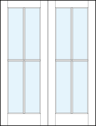 pair of front entry glass french doors with center cross true divided lites