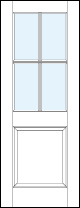 interior glass panel doors with medium raised bottom panel and center cross true divided lites 