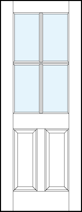 interior panel doors with glass panels and dual bottom raised panel and cross true divided lites on glass