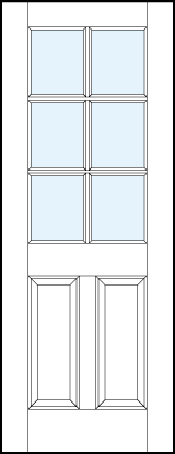 interior glass panel doors with dual bottom raised panel and six section true divided lites