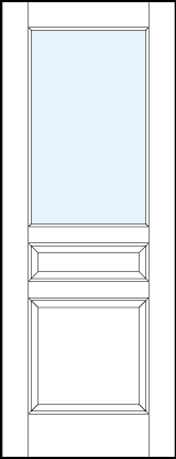 interior panel doors with glass and bottom and small center raised panels