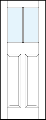 interior panel doors with glass up top and tall dual bottom raised panels and horizontal true divided lites