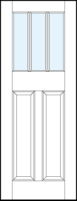 2 vertical panel interior door with glass insert