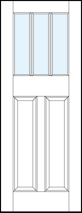 interior panel doors with glass up top and tall dual bottom raised panels and two horizontal true divided lites