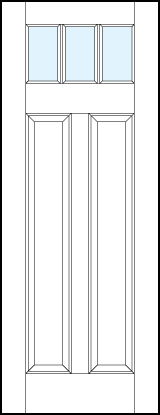 interior panel doors with glass up top and tall dual bottom raised panels and two small true divided lites