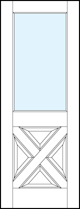 interior panel doors with glass top panel with cross raised lower panel