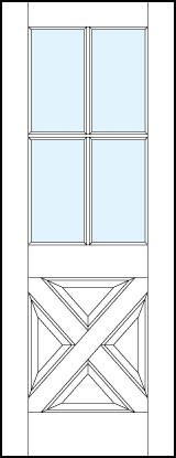 interior panel doors with glass top panel with cross raised lower panel and cross true divided lites