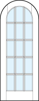 radius top interior french style glass doors with 15 section square true divided lites
