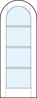 radius top interior glass french doors with four horizontal true divided lites