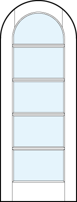 radius top modern front entry glass french doors with five horizontal true divided lites