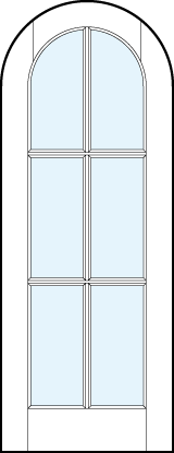 radius top custom interior glass french doors with 6 true divided lites