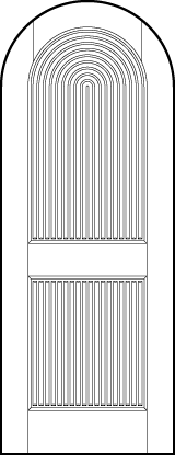 radius top stile and rail art deco custom interior doors with two vertical tambour panels