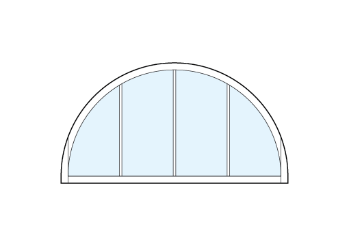 radius top front entry modern transom windows with four vertical true divided lites