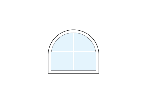 radius top front entry square custom transom window with cross true divided lites