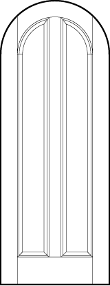 radius top interior custom panel doors with two sunken central rectangle panels with half circle top arch