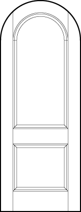 radius top stile and rail interior door with top sunken rectangle and bottom sunken square with half circle top arch